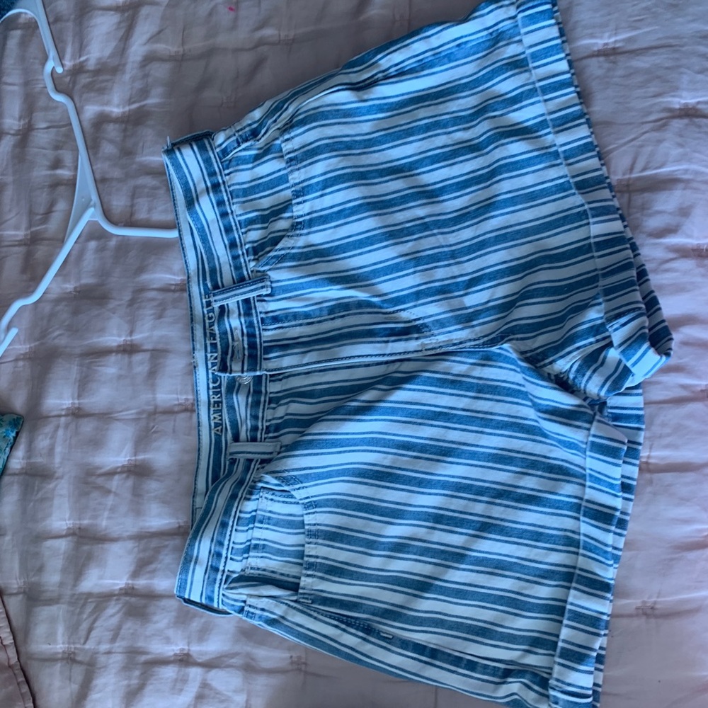 Striped American eagle mom jean shorts